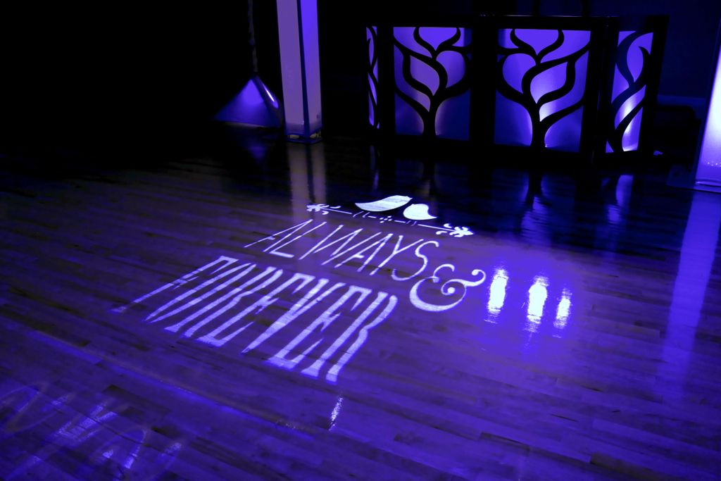 Custom wedding gobo projection