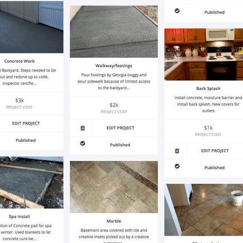 Flooring Contractor, Tile, Concrete, Marble, Backs
