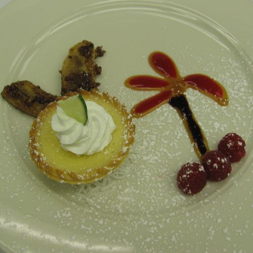 Key Lime Tart with Guava Puree