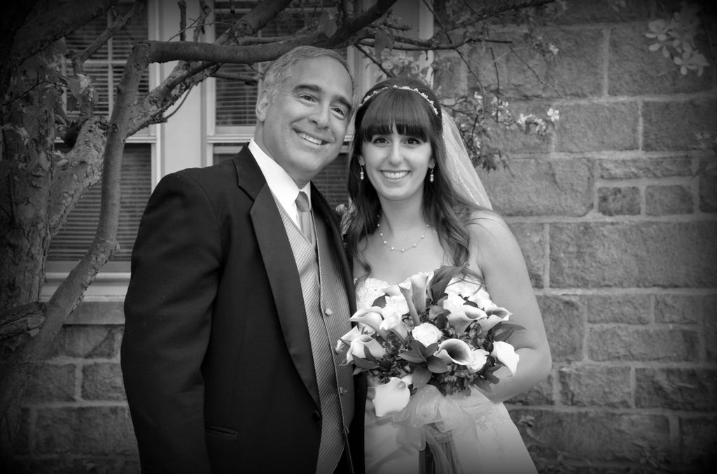 Karen and her Dad at the church