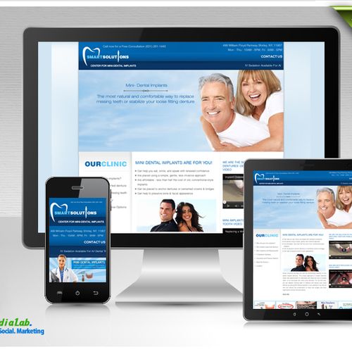 Mobile responsive website design for a dentist.