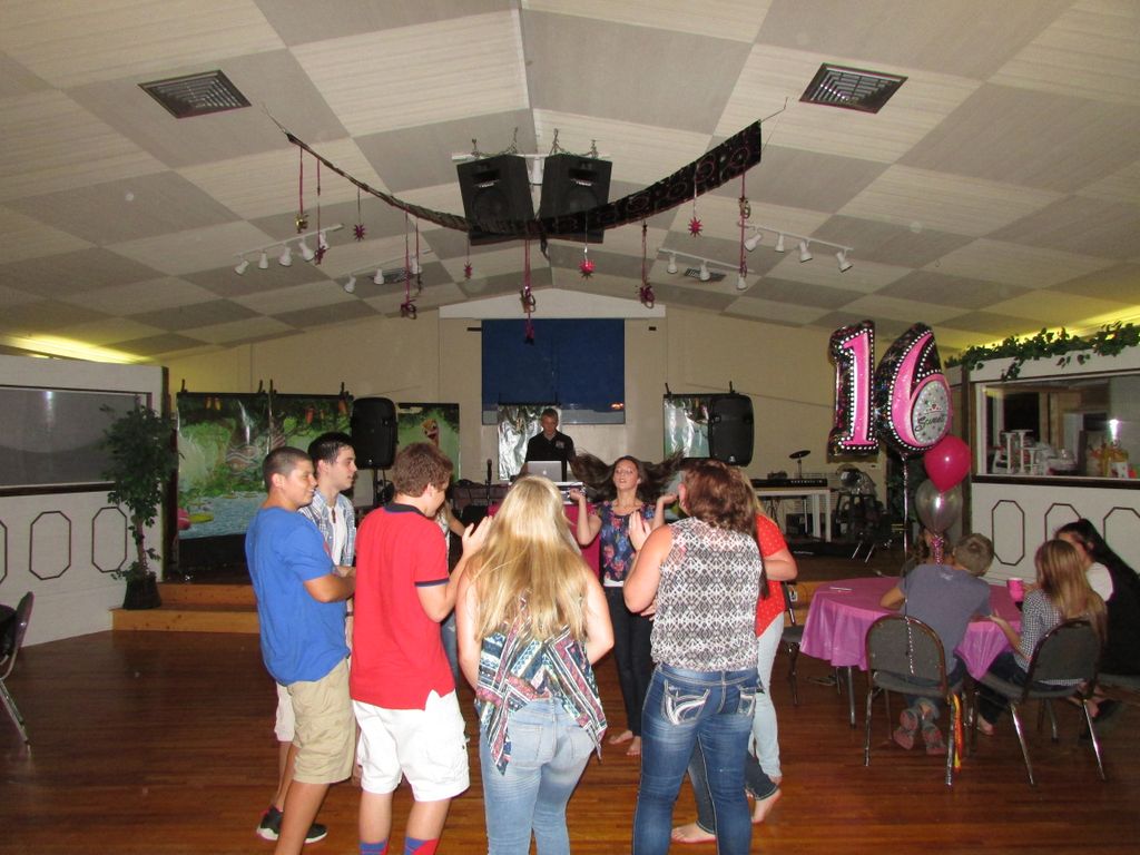 Laughing and Dancing at a sweet 16 Party!!!