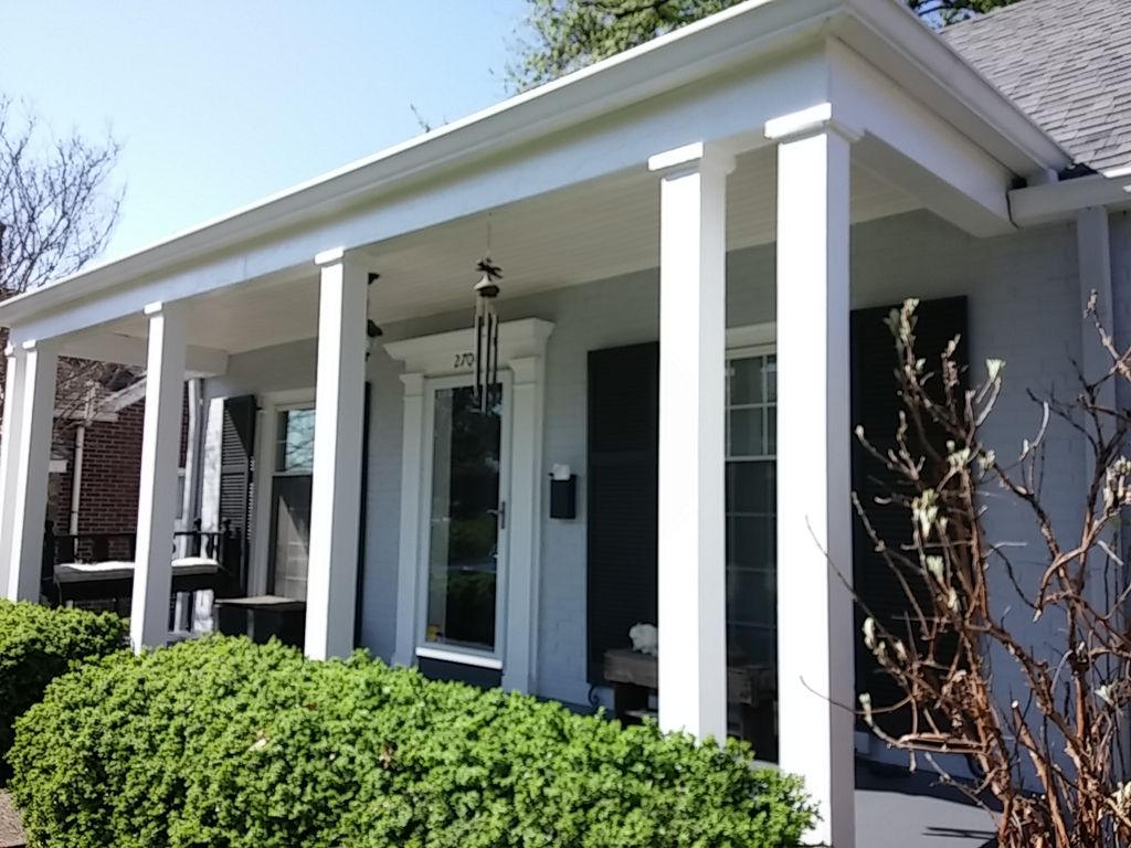 repair work on fascia, scraped and painted columns
