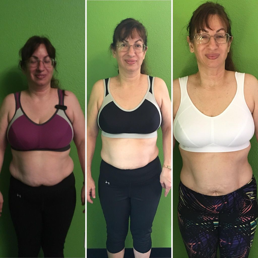 Tammy’s progress from left to right. Down 25 pound
