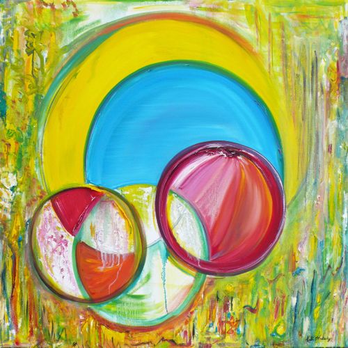 Kelli's oil painting, "Circles".  View more of her