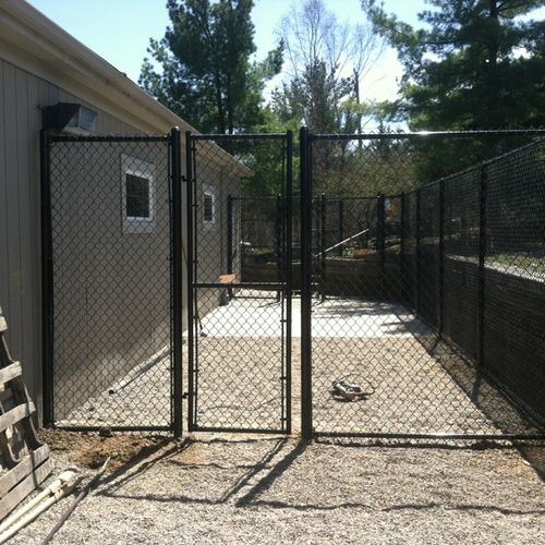 Installed by our Crew Black Chain Link Dog Run!
