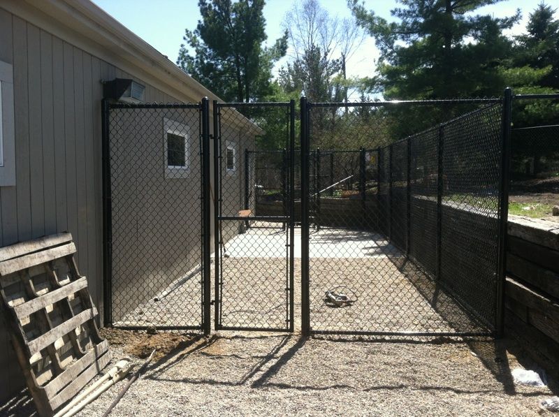 Installed by our Crew Black Chain Link Dog Run!