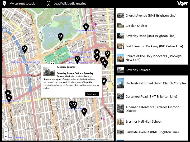 Vger, a mobile app that shows Wikipedia entries ar