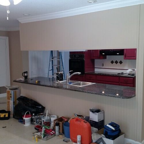 Kitchen opened up and paint cabinets