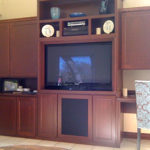 custom entertainment center
14' wide and 8' tall