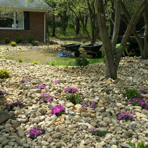 Check out this beautiful stone landscaping we inst