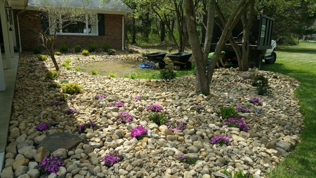 Check out this beautiful stone landscaping we inst