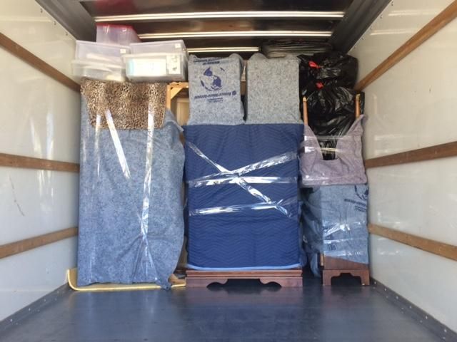 All furniture is wrapped in moving blankets and pl