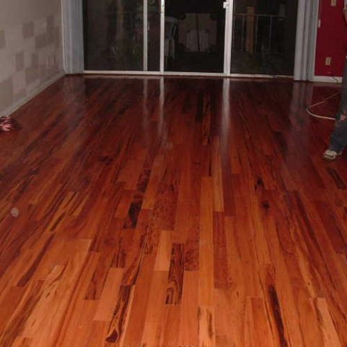3/8" Engineered Hardwood floor
Glue Down installat