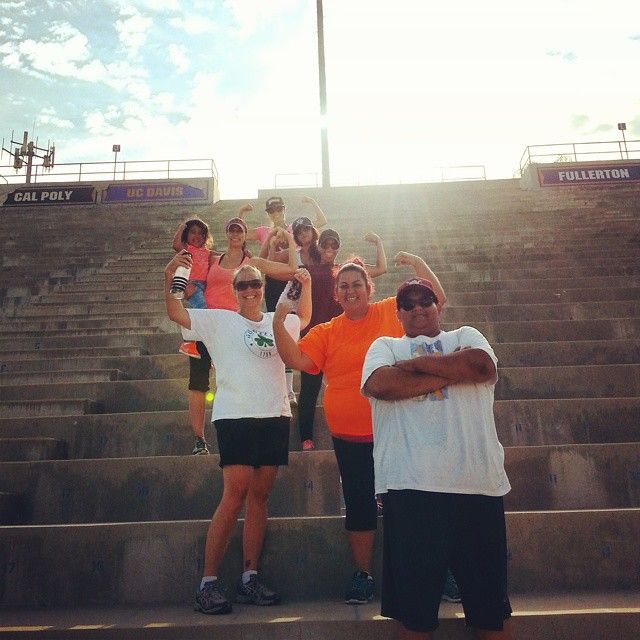 Group fitness taken to the bleachers