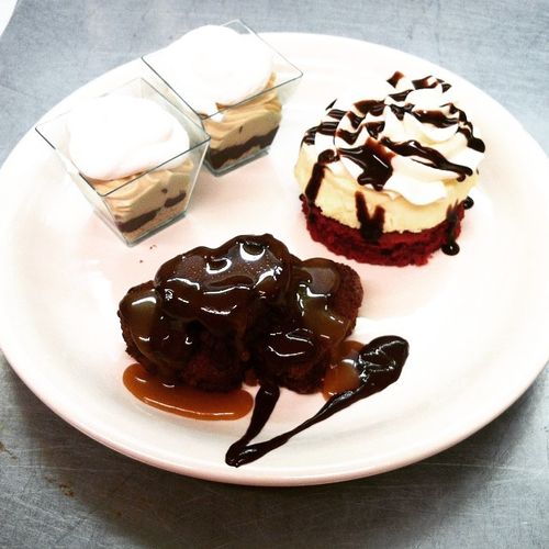 Mini Dessert tasting: (clockwise front top left) P
