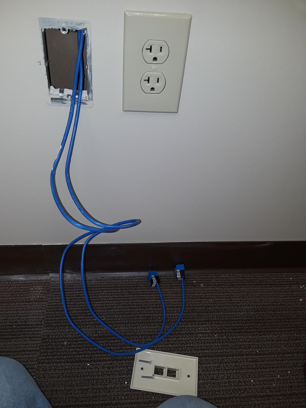 RJ45 data jacks completed.