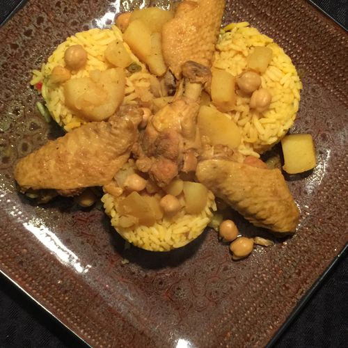 curry chicken with yellow rice