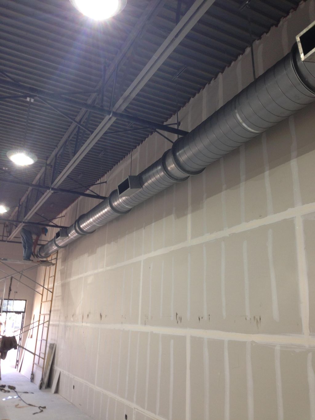 Spiral seam duct work. Commercial application.
