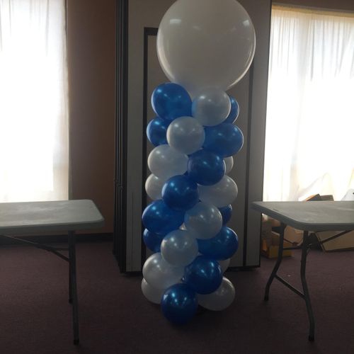 Blue & White Balloon Column