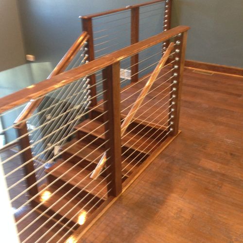 Constructed staircase with Oak post and handrails 