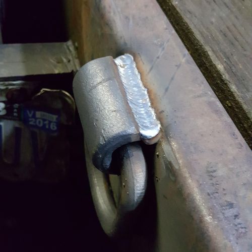 Trailer D-Ring welded mild steel hard-wire.