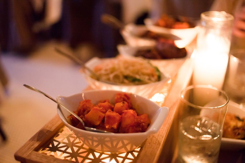 Traditional Rijsttafel buffet service with heated 