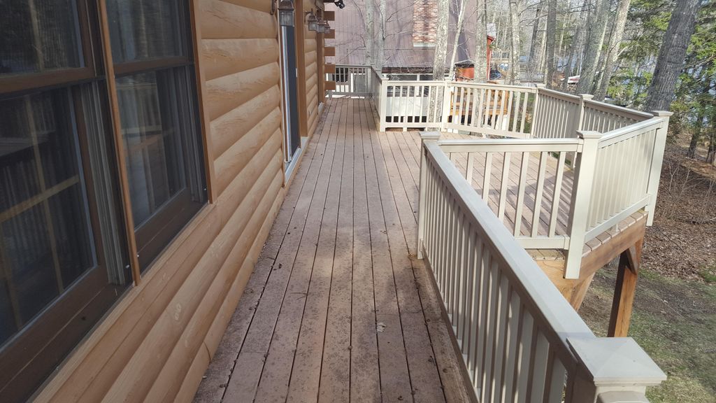 before soft wash treatment of composite decking