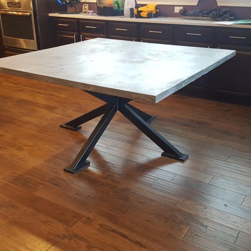 Custom concrete & Steel dining table