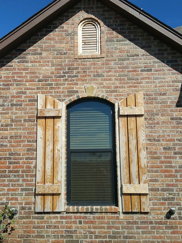BEFORE Stain/seal of cedar exterior shutters, colu