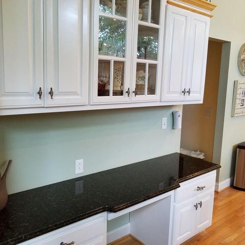 These cabinets were originally painted in white la