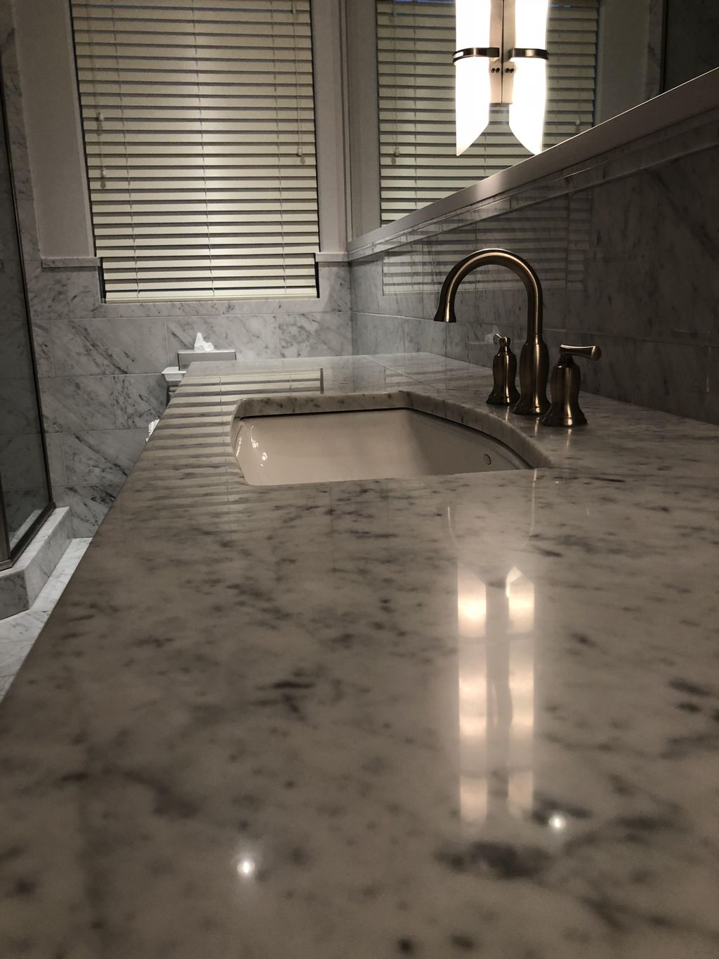 Marble vanity restoration and polish