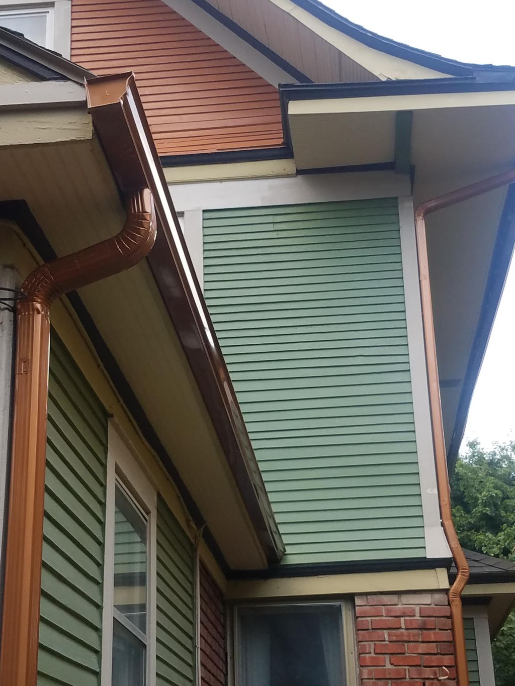 fascia and crown molding both replaced and painted