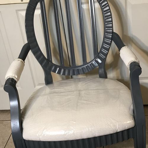 a reupholstered dining chair