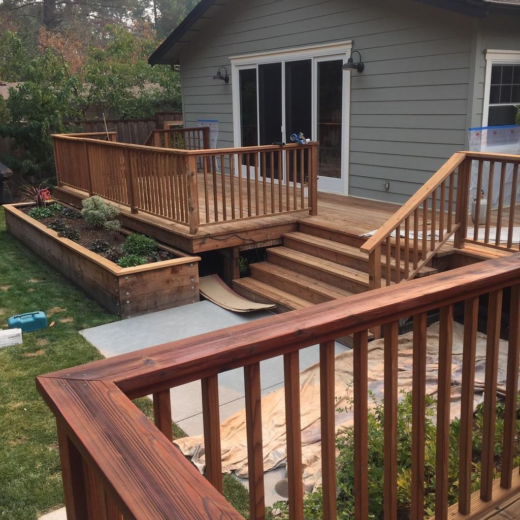 Client’s deck after being stripped and sanded. 