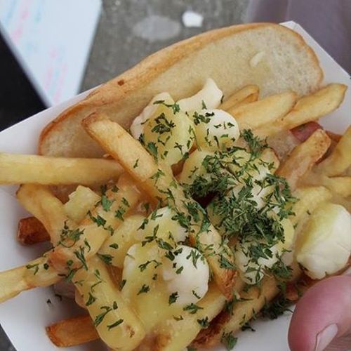 One of our most popular items, its the Poutine Dog