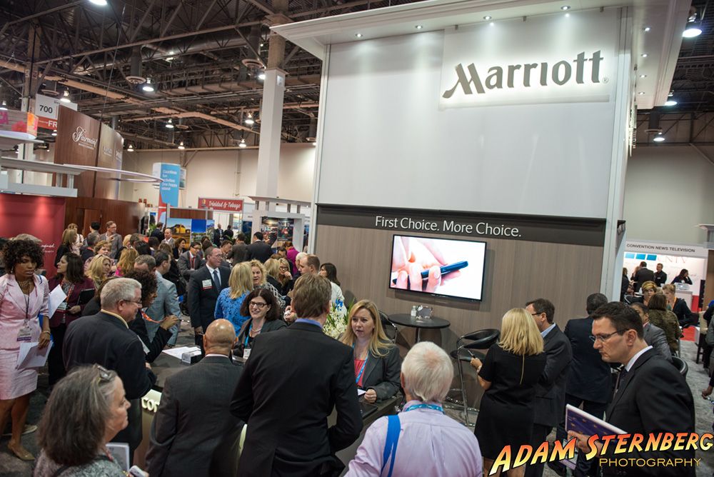 Convention booth shot for Marriott Resorts