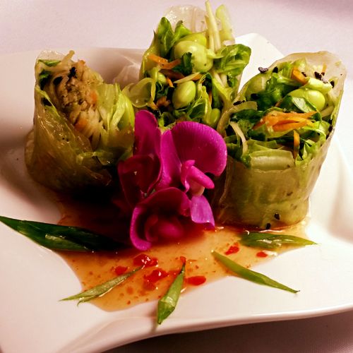 Thai Vegetable Summer Rolls with Wild Pea Flower G