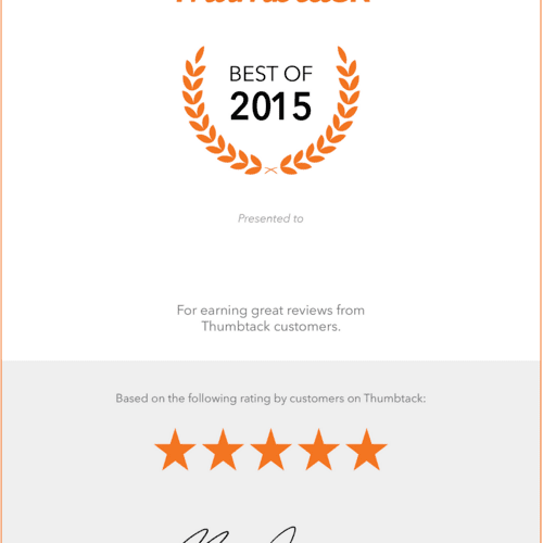 I was selected as one of Thumbtack's BEST professi