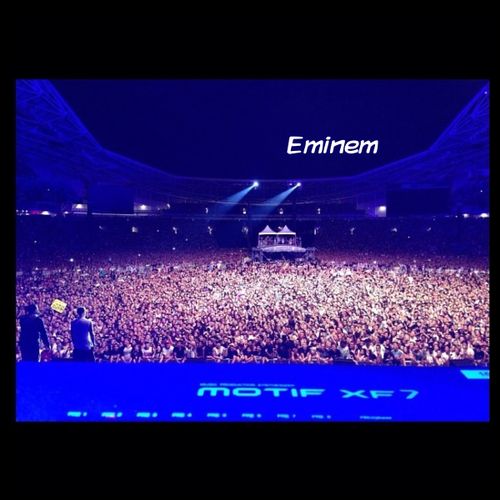 On stage with Eminem in Sydney 
