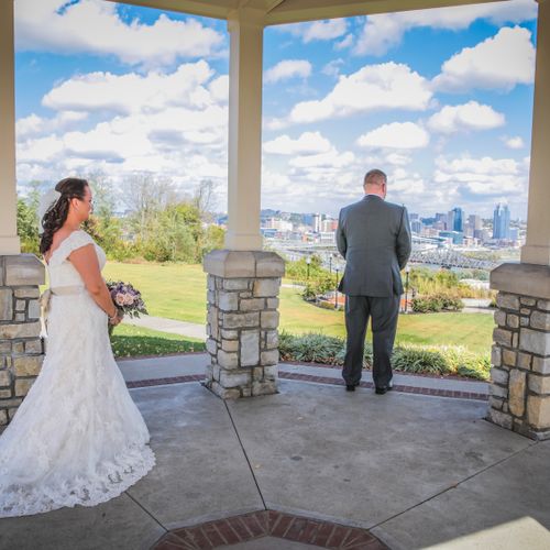 "A Couple's First Look" overlooking Louisville
