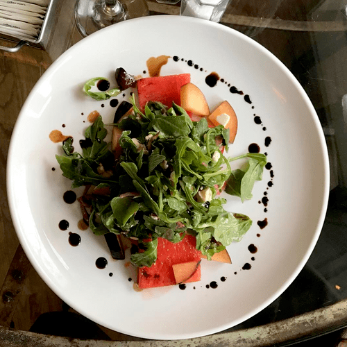 Watermelon and Black Plum Salad.