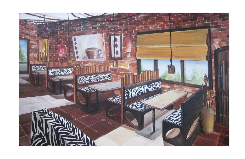 Design project. Free hand drawing, than painting o