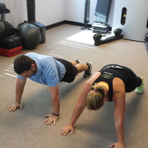 Planking with my client Kim!