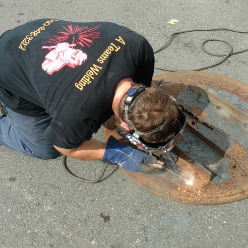 welding some manhole lids