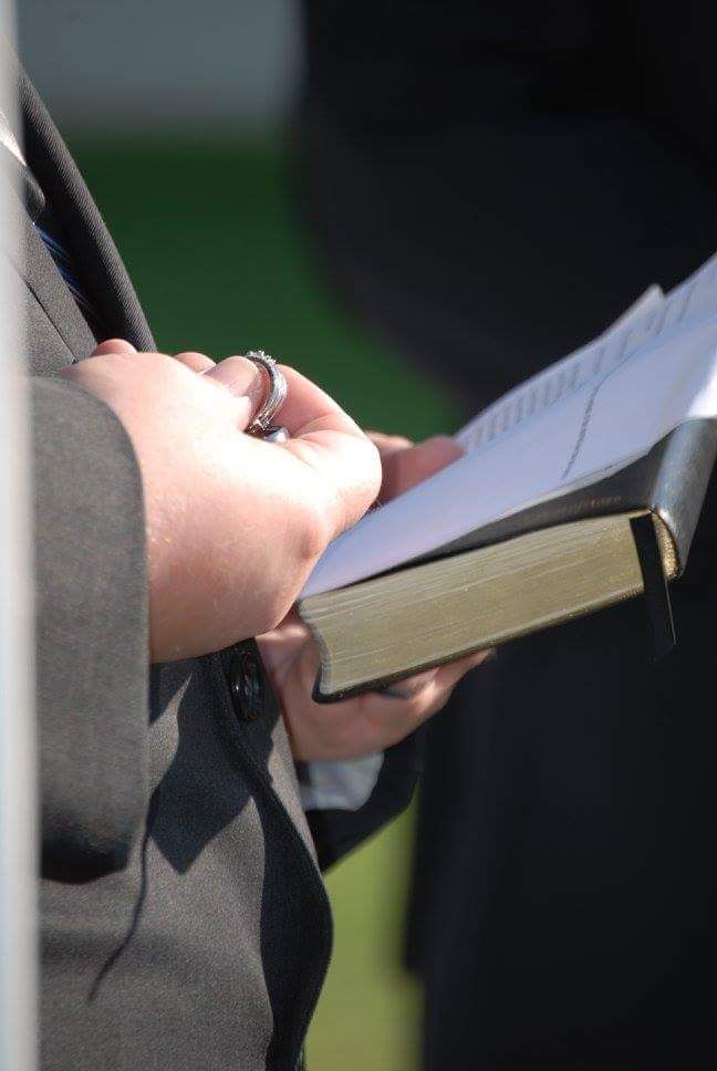 Reading my ring exchange ceremony at my first offi