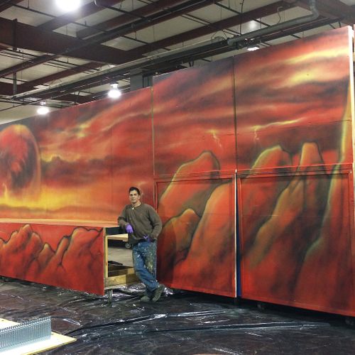 Custom Airbrushed, 60 foot wide Red Planet scene u