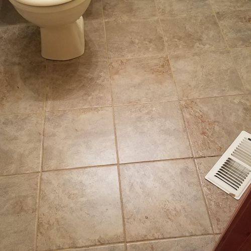 From linoleum to tile floor