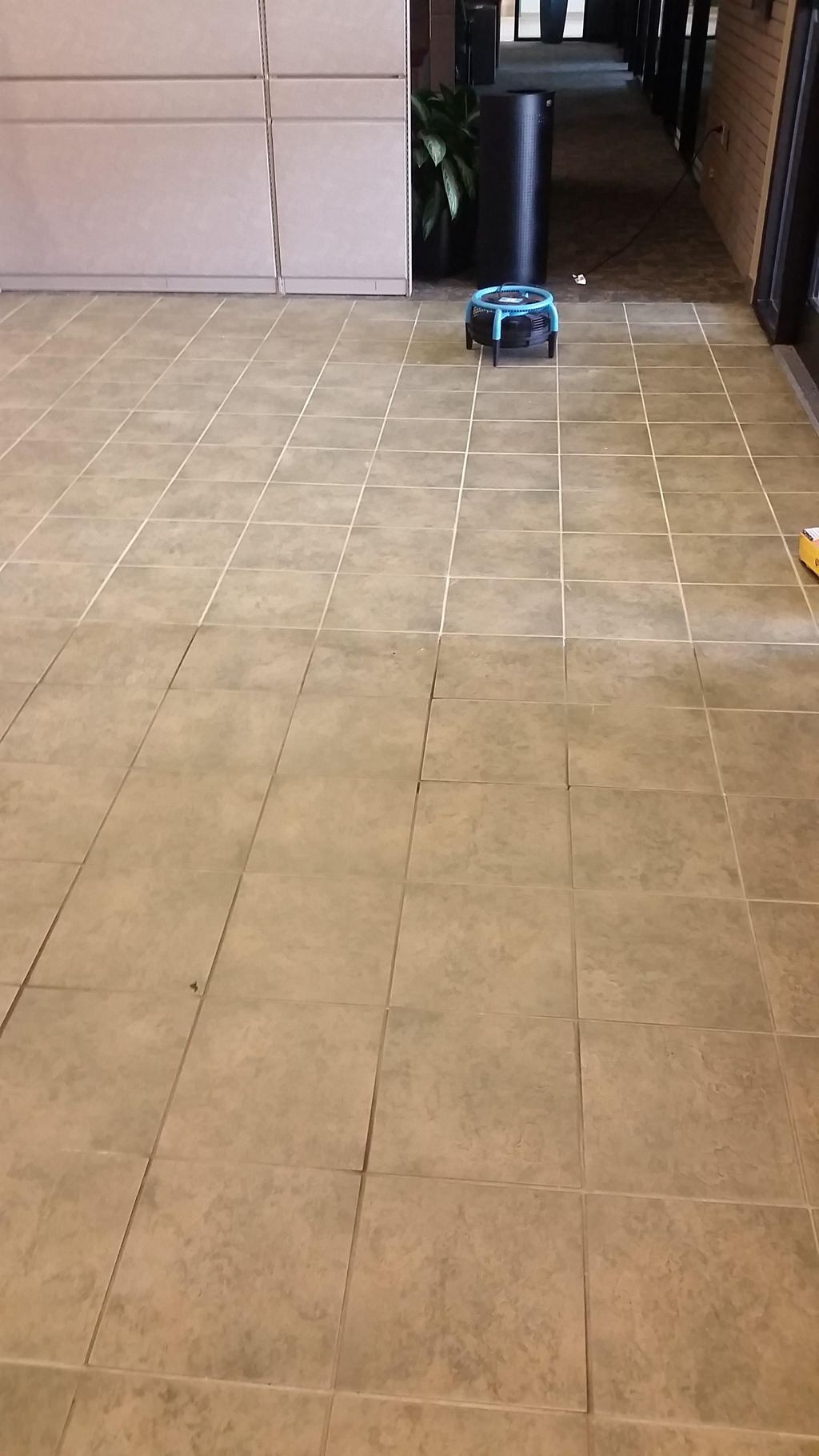 Half way through Tile & Grout Cleaning