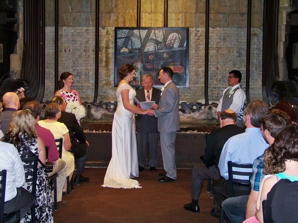 Intimate wedding at Steam Plant Square, Spokane, W